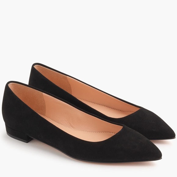 J. Crew Shoes - J. Crew black suede pointy toe flat